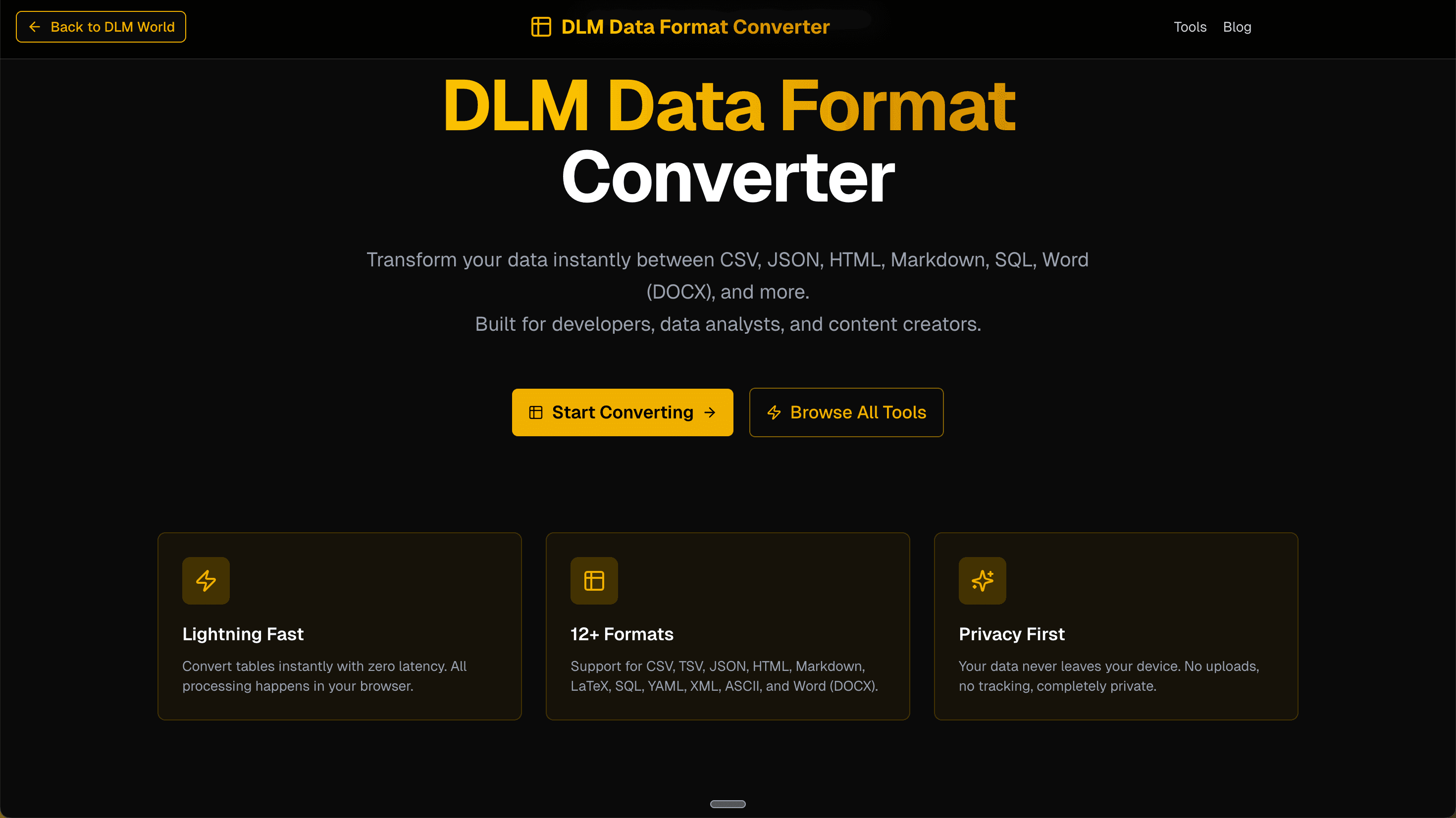 DLM Data Format Converter